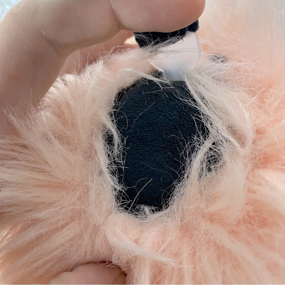 Women’s Light Pink Fluffy Faux Fur Ear Muffs With black Velvet Headband - Picture 7 of 10